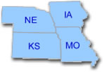 Nebraska, Iowa, Kansas, Missouri